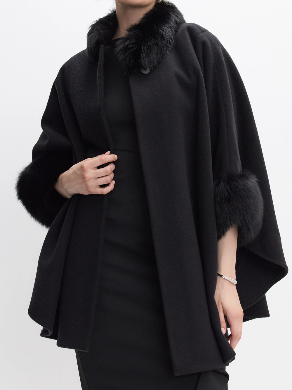 Fur Trim Cape - Picture 8 of 11